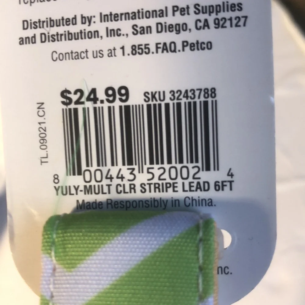 NWT Youly champion striped 6ft dog lead leash